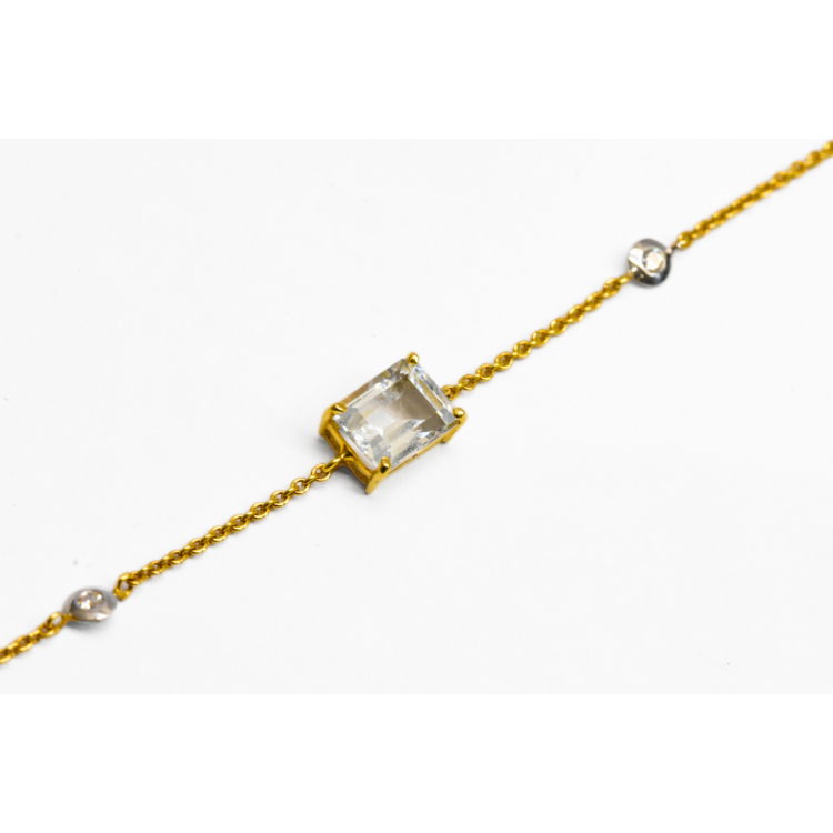 Picture of White Topaz & Diamond Bracelet