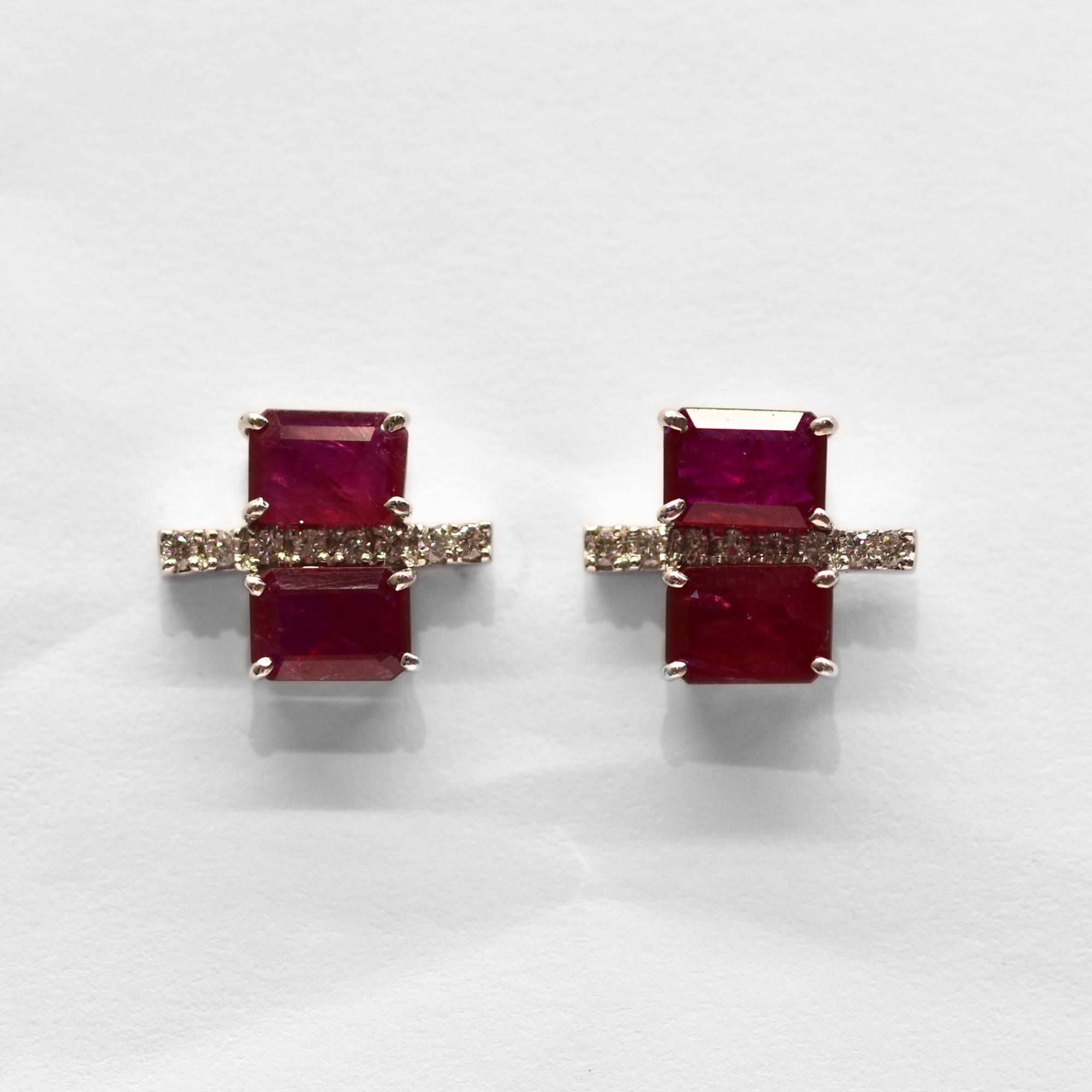 Picture of Ruby & Diamond Studs